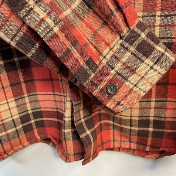 LL Bean Vintage Cotton Plaid Button Up Chamois Cloth Shirt Outdoor Comfy Mens XL - Picture 4 of 8